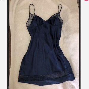Victoria’s Secret satin navy lace slip xs
